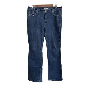 Levi's Womens Dark Wash 515 Bootcut Flap Button Pocket Mid Rise Jeans Size 16